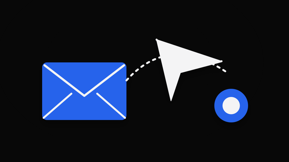 A request envelope and paper plane following a routing path.